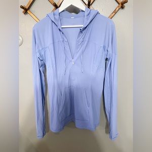 Lululemon periwinkle light blue light weight quarter zip pullover hoodie